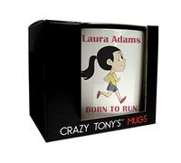 CRAZY TONY'S Ladys Born to Run Personalised Mug Good Luck Daughter Birthday Girls Runner Gift