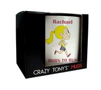 CRAZY TONY'S Ladys Born to Run Personalised Mug Good Luck Mum Birthday Female Running Gift