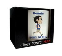 CRAZY TONY'S Mens Born to Run Personalised Mug Good Luck Son dad Husband Marathon Runner Gift