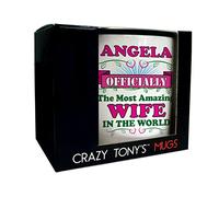 CRAZY TONY'S Most Amazing Wife Personalised Mug Partners Birthday Valentines Anniversary