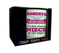 CRAZY TONY'S Officially The Most Amazing Niece Personalised Mug Nieces Unique Birthday Gift