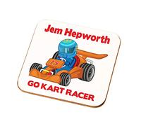 CRAZY TONY'S Personalised Boys Girls Go Kart Racer Coaster Gift Go Karting Racing Present