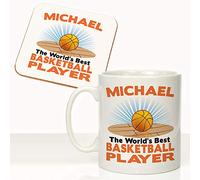 CRAZY TONY'S Worlds Best Basketball Player Sons Nephews Personalised Mug and Coaster Gift Set