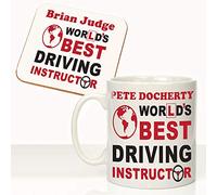 CRAZY TONY'S Worlds Best Driving Instructor Thank You Personalised Mug and Coaster Gift Set
