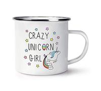 Crazy Unicorn Girl Retro Enamel Mug Cup