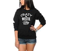 Crazy Westie Lady Women's Sweatshirt - Black Medium