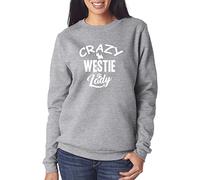 Crazy Westie Lady Women's Sweatshirt - Heather Grey Medium