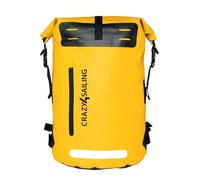 crazy4sailing Waterproof Backpack PVC 35L/55L - Marine Outdoor Backpack for Boat, Sailing, Camping & Cycling - Heavy Duty Duffel Bag, Waterproof PVC Backpack in 6 Colours, yellow, 55 Liter, Waterproof