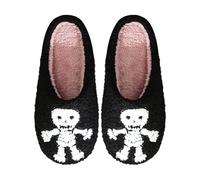 Crazycos Fluffy Slippers for Women Men Soft Plush Warm Spooky Ghost Slippers for Men and Women, Little Ghost, 9.5 UK