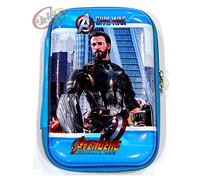 Crazycute® Cute 3D Multilayer Large Capacity EVA Hard Case for Schoolchildren Teenagers (Captain America), Blue, Modern, Blue, Modern