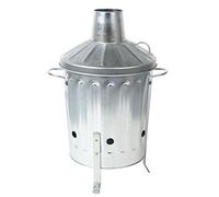 CrazyGadget® 15L 15 Litre Galvanised Metal Incinerator Mini Garden Fire Bin BBQ for Burning Wood, Leaves, Paper & Cooking