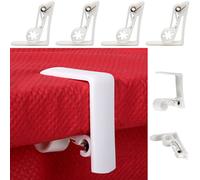 CrazyGadget® 4pcs 4 Pieces Adjusting Spring Loaded Table Desk Cloth Cover Tablecloth Clamps Holder Set - White