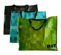 CrazyGadget® Extra Large Jumbo Laundry Washing Cloth Storage Shopping PVC Bag Strong Reusable (Full Set 3pcs (Black+Green+Blue), 1)