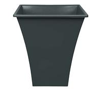 CrazyGadget Large 28cm Square Plastic Metallic Style Plant Pot - Slate Grey