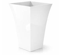 CrazyGadget® Large Milano Tall Planter Square Plastic Garden Flower Plant Pot Gloss Finish (1, White)