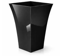 CrazyGadget® Large Milano Tall Planter Square Plastic Garden Flower Plant Pot Gloss Finish - for Indoor and Ourdoor (Black, 1)