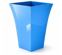 CrazyGadget® Large Milano Tall Planter Square Plastic Garden Flower Plant Pot Gloss Finish - for Indoor and Ourdoor (Blue, 1)