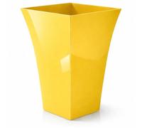 CrazyGadget® Large Milano Tall Planter Square Plastic Garden Flower Plant Pot Gloss Finish - for Indoor and Ourdoor (Yellow, 1)