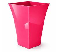 CrazyGadget® Large Milano Tall Planter Square Plastic Garden Flower Plant Pot Gloss Finish - for Indoor and Ourdoor (Pink, 1)