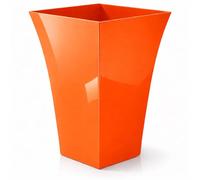 CrazyGadget® Large Milano Tall Planter Square Plastic Garden Flower Plant Pot Gloss Finish ORANGE
