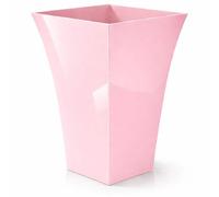 CrazyGadget® Large Milano Tall Square Planter - Gloss Finish Plastic Garden Plant Pot - Indoor & Outdoor Use (1, Light Pink)