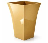 CrazyGadget® Large Milano Tall Square Planter - Gloss Finish Plastic Garden Plant Pot - Indoor & Outdoor Use (1, Gold)