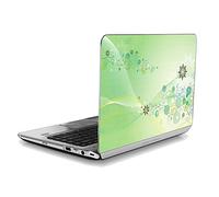 CrazyGadget® Universal Self Adhesive Laptop Skins Covers Stickers Decals Universal Sizes Cut to Size Fits 10.2" 11.6" 13.3" & 15.6" laptops - LT100E - Green Circles & Flowers