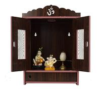 CrazyInk Wooden Readymade Wall Hanging Puja Temple for Home God Stand for Pooja Room Mandir Wood Devghar Stand for Office and Shop Crazyink-512