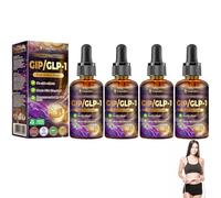 CrazyLeaf GIP/GLP-1Dual-Action Health Boost Drops, Advanced GLP-1 Drop, CrazyLeaf GIP Drops, Plant Extract Concentrate 30ml (4 Bottle)