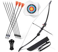 crazymouse Archery for Teens, Beginners and Adults, Longbow Kit with 8 Arrows, 5 Targets, Recurve Bow for Archery, Yard Games, Gift for Outdoor Sports (Co
