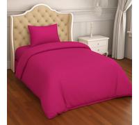 crazypriceuk 2 Piece Bedding Set Pillowcase+Duvet Cover for Baby Toddler to fit Cot/Cot Bed (Fuchsia, 90 x 120cm)