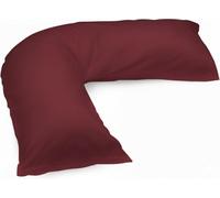 crazypriceuk V Shaped Pillow Case Cover Only - Polycotton, Washable, Plain Colours, 70 x 33 cm, 180 Thread Count, Non-Allergenic, Fits Standard V Pillows (Wine)