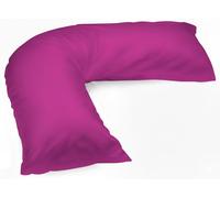 crazypriceuk V Shaped Pillow Case Cover Only - Polycotton, Washable, Plain Colours, 70 x 33 cm, 180 Thread Count, Non-Allergenic, Fits Standard V Pillows (Fuschia)