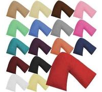 Crazypriceuk V Shaped Pillow Case Cover Only - Polycotton, Washable, Plain Colours, 70 x 33 cm, 180 Thread Count, Non-Allergenic, Fits Standard V Pillows (Beige)