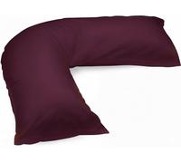 crazypriceuk V Shaped Pillow Case Cover Only - Polycotton, Washable, Plain Colours, 70 x 33 cm, 180 Thread Count, Non-Allergenic, Fits Standard V Pillows (Purple/Aubergine)