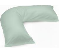 crazypriceuk V Shaped Pillow Case Cover Only - Polycotton, Washable, Plain Colours, 70 x 33 cm, 180 Thread Count, Non-Allergenic, Fits Standard V Pillows (Mint Green)