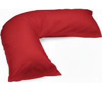 crazypriceuk V Shaped Pillow Case Cover Only - Polycotton, Washable, Plain Colours, 70 x 33 cm, 180 Thread Count, Non-Allergenic, Fits Standard V Pillows (Red)