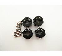 CrazyRacer Aluminum Hex Adapter 12MM Diameter 9MM Thickness 1.7MM Pins-4PCS SET For H-P-I Savage Xs Flux Black
