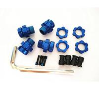 CrazyRacer Aluminum Widen 17MM Splined Wheel Hubs And Hex Nuts For 1/10 RC Car E-REVO REVO SUMMIT Blue