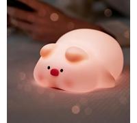 CrazySign CrzaySign Kawaii Decor Boys Girls Gifts - Cute Pig Led Animal Night Light Sleep Lamp Bedside Lamp Nursery Night Light - 3 Level Dimmable USB Rechargeable - Age 3 to Adult (Pig)