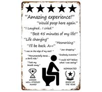 CrazySign Would Poop Here Again - Funny Five Star Rating Bathroom Sign Decor - Indoor Outhouse Bathroom Door Wall Art 8 x 12 Inch (209)