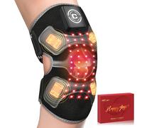 CRAZYTECH Upgraded Red Light Therapy Knee Brace - Knee Massager with 4 Vibration Zones, 660nm & 850nm, Wireless Controller, Near Infrared Red Light Therapy Device co