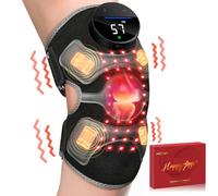 CRAZYTECH Upgraded Red Light Therapy Knee Brace - Knee Massager with 4 Vibration Zones, 660nm & 850nm, Wireless Controller, Near Infrared Red Light Therapy Device co