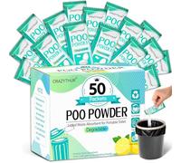 CRAZYTHUR Portable Toilet Gel, 50 Packets Camp Toilet Portable Gel, Poo Powder with Lemon Scent, Eco Gel for Portable Toilet Powder, Travel Toilet Gel for Outdoor Camping and Hiking
