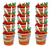 Crazzy Candy Factory Gummy Noodles Cup 63g each Fruit-Flavoured Sweets noodles with Chopsticks Fun Candy for Kids and Adults (Pack of 12, Mixed-Fruit)