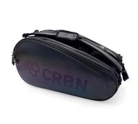 CRBN Pickleball - Pro Team Tour Pickleball Paddle Bag with Built-in Zip-Off Sling Bag - Padded Side Pockets for 6 Paddles, Shoes & More (Black/Pearl)