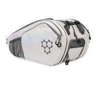 CRBN Pickleball - Pro Team Tour Pickleball Paddle Bag with Built-in Zip-Off Sling Bag - Padded Side Pockets for 6 Paddles, Shoes & More (Pearl)