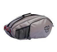 CRBN Pickleball - Pro Team Tour Pickleball Paddle Bag with Built-in Zip-Off Sling Bag - Padded Side Pockets for 6 Paddles, Shoes & More (Grey)
