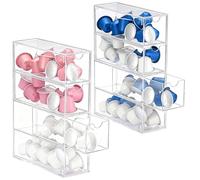 CRCFSUK 2 Pcs Acrylic Coffee Pod Storage Organiser with 4 Drawers - Transparent Holder Compatible with Nespresso Vertuo/Original, Dolce Gusto & K-Cups - 24.7x17.6x6.6cm Stackable Drawer