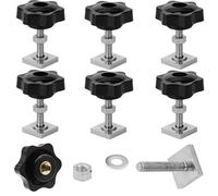 CRCFSUK 6 PCS T Track Bolts M8x40mm, Stainless Steel Roof Rack Bolts with Thumb Screws, Nuts & Washers, 20x20×4mm Square Sliding Blocks for Roof Rack Rail Carrier